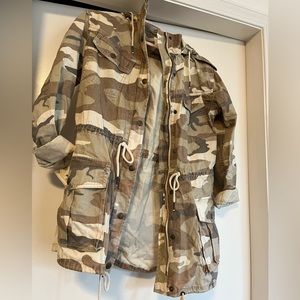 Army Print Azure Skies Trooper Jacket
